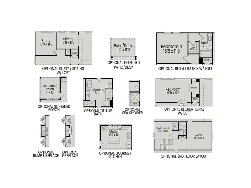2D floor plan layout for the The Aspen by Davidson Homes LLC in Sage on North Main, Wake Forest, NC (Image 23). 2D floor plan layout for the The Aspen by Davidson Homes LLC in Sage on North Main, Wake Forest, NC (Image 23).