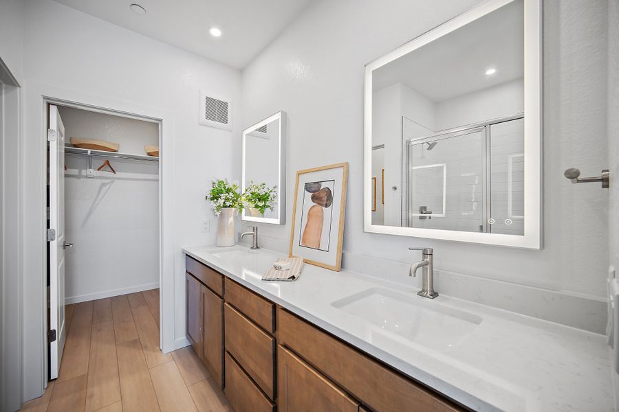 Furnished interior view inside a new home in Lyric at RidgeGate Condos, Lone Tree (Image 25).