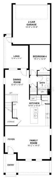 2D floor plan layout of this home in Center Lake on the Park, St. Cloud, FL (Image 3).