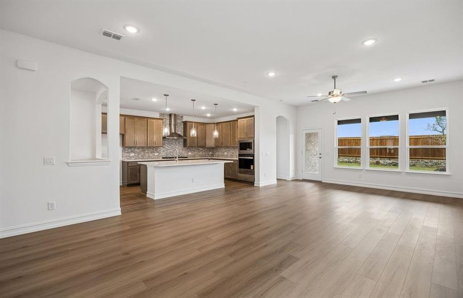 Open concept in living areas Open concept in living areas