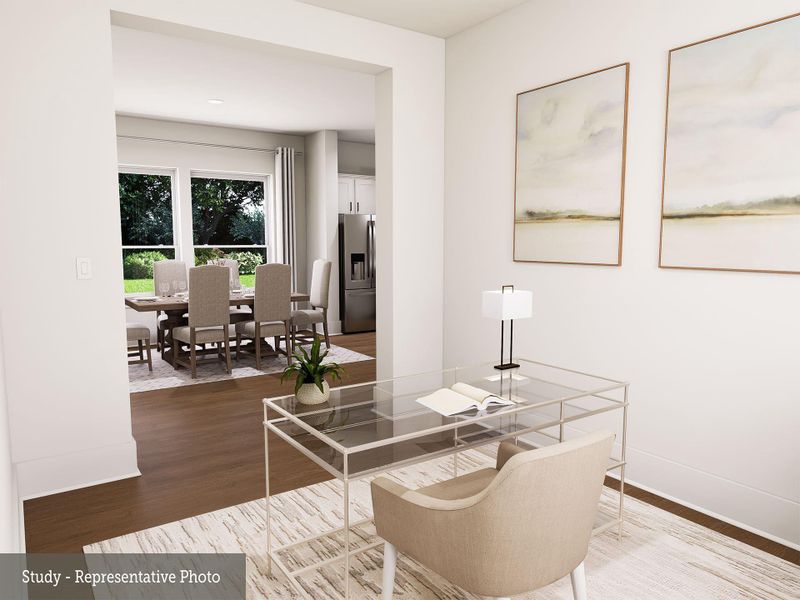 Furnished interior view inside a new home in Prairieland Village 40' Homesites, Cypress (Image 7).