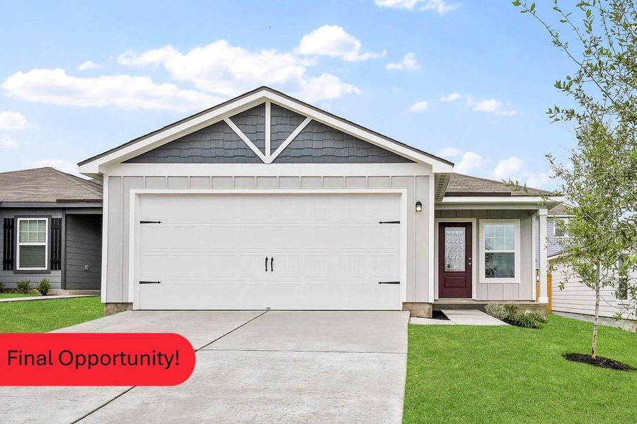 Welcome home to the three-bedroom, two-bathroom Hawthorne plan at Cool Water at Sonterra! An inviting front porch welcomes you inside to discover all that this impressive home has to offer. You’ll find upgrades such as WI-Fi enabled garage door opener with ability to link to Amazon Key, programmable thermostat and blinds at front window. Welcome home to the three-bedroom, two-bathroom Hawthorne plan at Cool Water at Sonterra! An inviting front porch welcomes you inside to discover all that this impressive home has to offer. You’ll find upgrades such as WI-Fi enabled garage door opener with ability to link to Amazon Key, programmable thermostat and blinds at front window.