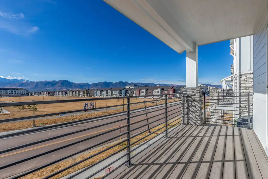 Exterior details and patio area of a home in Parkside at Victory Ridge, Colorado Springs (Image 2).