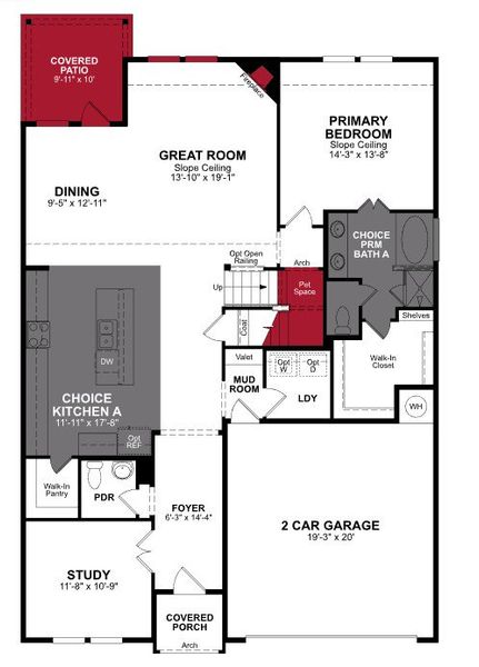 2D floor plan layout of this home in Lake Pointe, Little Elm, TX (Image 4).