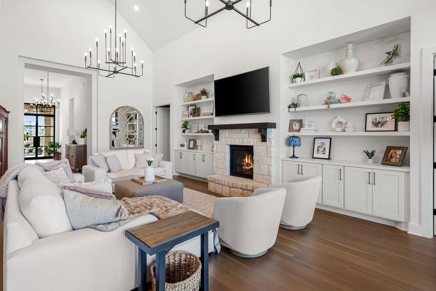 Furnished interior view inside a new home in Santa Rita Ranch, Liberty Hill (Image 9). Furnished interior view inside a new home in Santa Rita Ranch, Liberty Hill (Image 9).