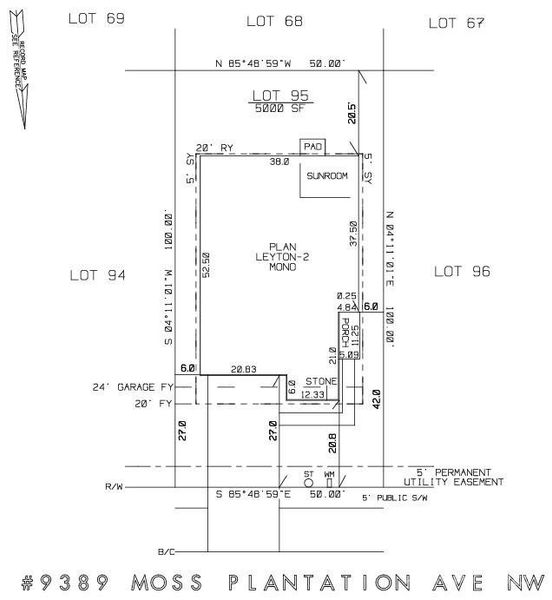 Plot Plan - Homesite 95