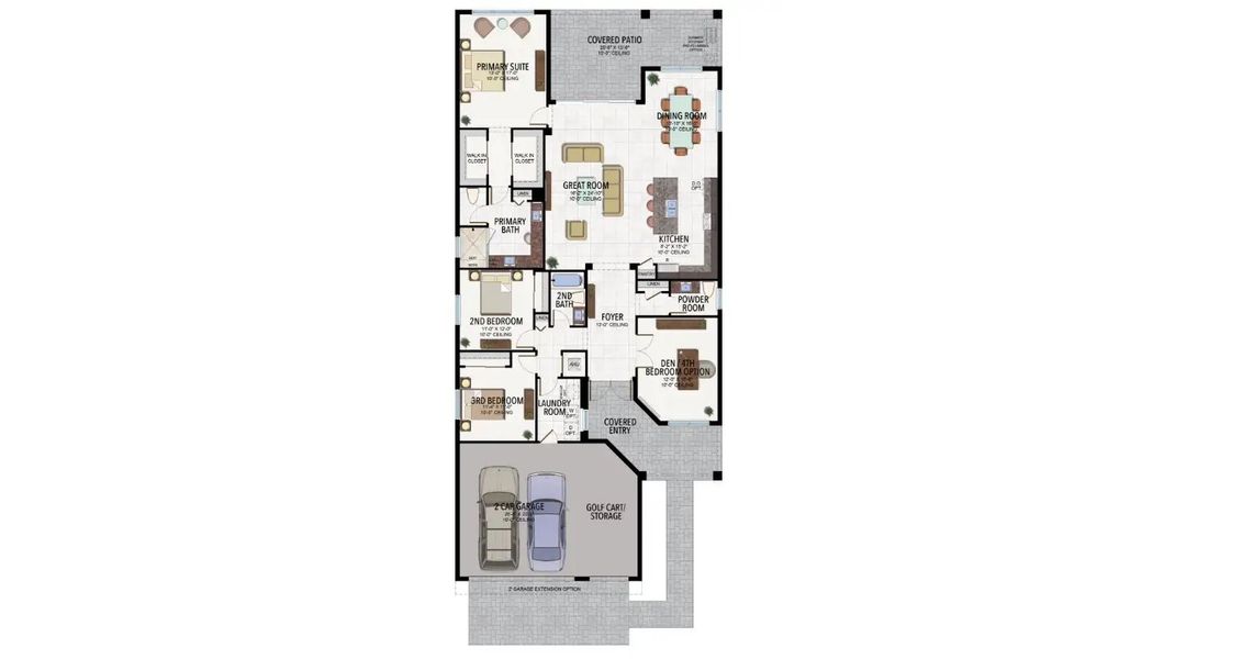 2D floor plan layout of this home in Valencia Ridge, Wesley Chapel, FL (Image 4).