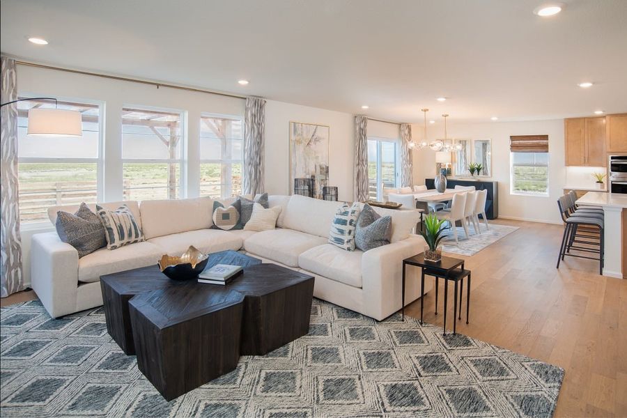 Representative furnished interior of a home built from the 2502 by KB Home in Legato, Commerce City (Image 3).