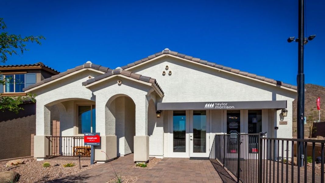 Representative exterior photo of a completed home built from the Champlain by Taylor Morrison in Mystic Discovery Collection, Peoria, AZ (Image 53). Representative exterior photo of a completed home built from the Champlain by Taylor Morrison in Mystic Discovery Collection, Peoria, AZ (Image 53).