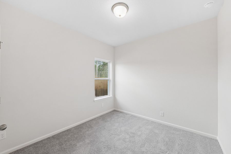 The Cardinal II- Bedroom 3. Photos of home shown are for illustration only; actual features, colors, and upgrades may vary.
