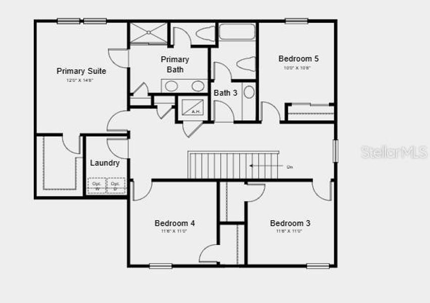 2D floor plan layout of this home in Waterstone, Groveland, FL (Image 2). 2D floor plan layout of this home in Waterstone, Groveland, FL (Image 2).