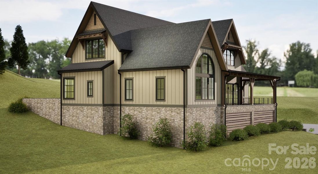 Front exterior of a new home in , Weaverville, NC, highlighting curb appeal (Image 13).