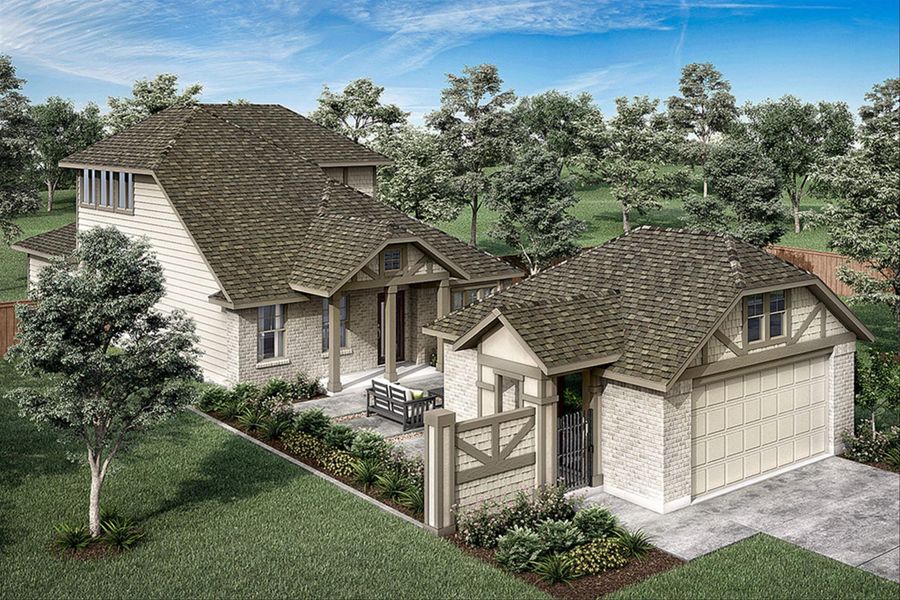 Front exterior of a new home in Leonard Trails, Anna, TX, highlighting curb appeal (Image 21).
