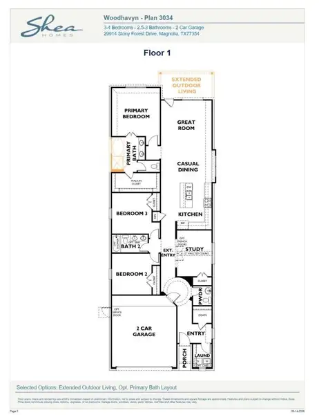 2D floor plan layout of this home in Woodhavyn 40', Magnolia, TX (Image 2). 2D floor plan layout of this home in Woodhavyn 40', Magnolia, TX (Image 2).