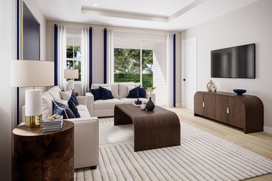 Representative furnished interior of a home built from the Silverleaf by Ryan Homes in Grande Dunes North Village, Longs (Image 4).