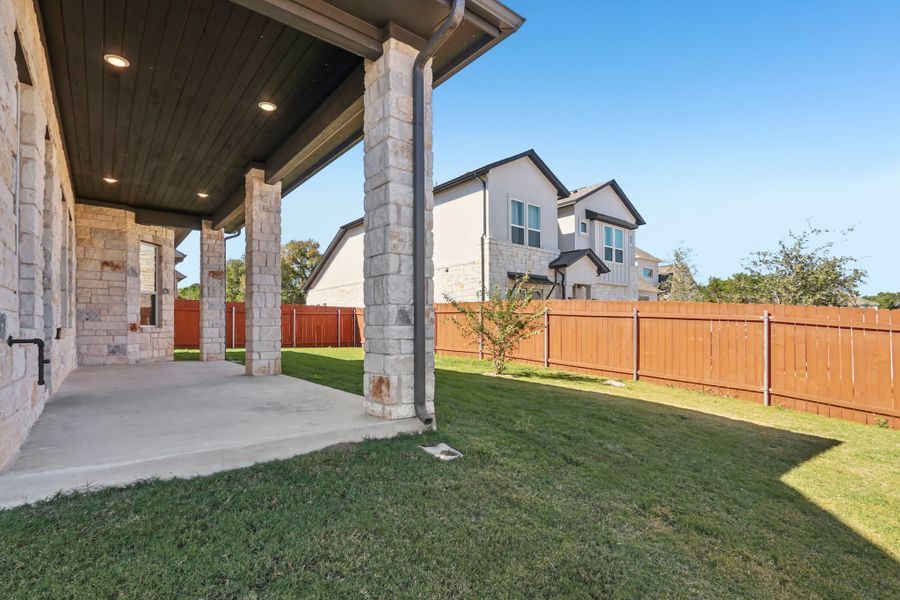 Exterior details and patio area of a home in Sauls Ranch, Round Rock (Image 3). Exterior details and patio area of a home in Sauls Ranch, Round Rock (Image 3).