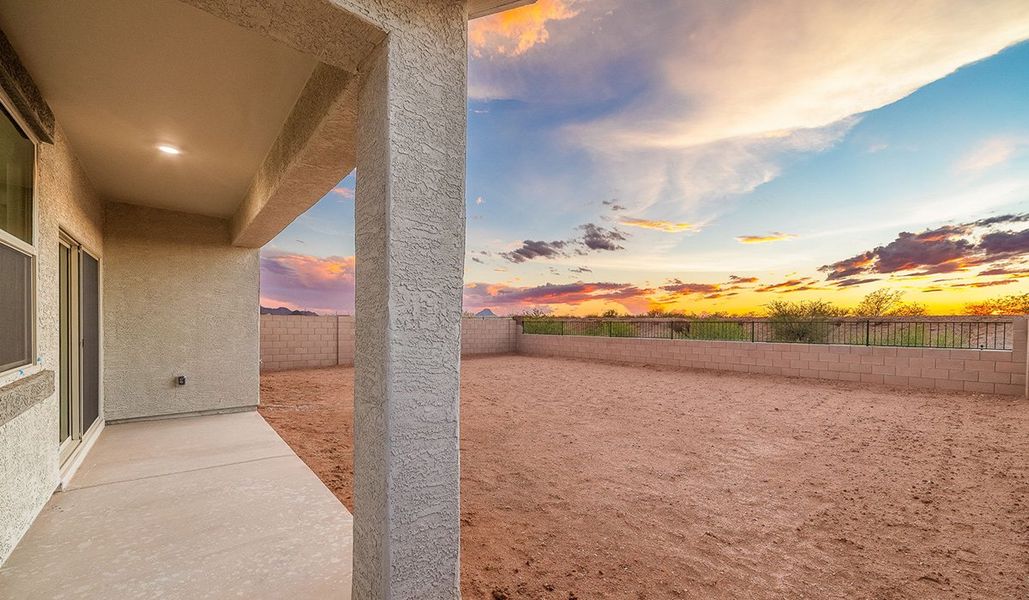 Exterior details and patio area of a home in Saguaro Bloom, Marana (Image 22).