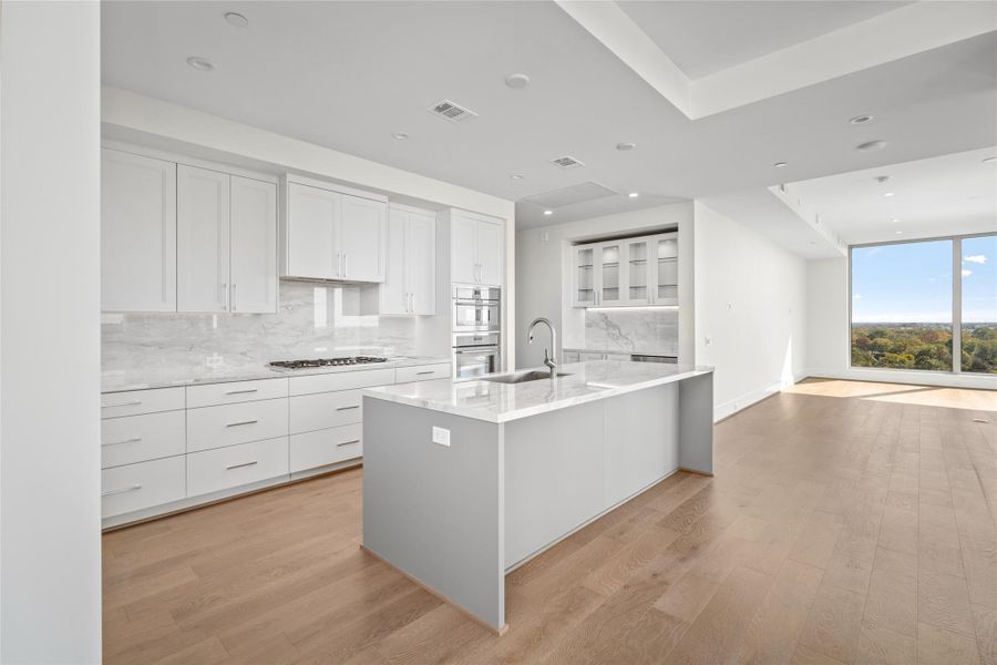 Clean lines and gorgeous oak flooring create a timeless backdrop.