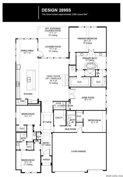 2D floor plan layout of this home in Esperanza, Boerne, TX (Image 2).
