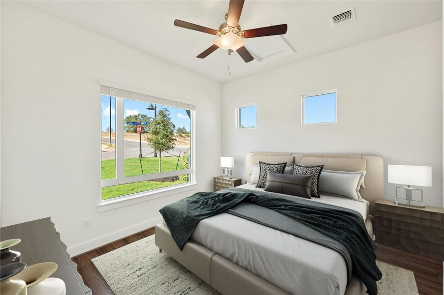 Furnished interior view inside a new home in Rough Hollow, Lakeway (Image 26). Furnished interior view inside a new home in Rough Hollow, Lakeway (Image 26).