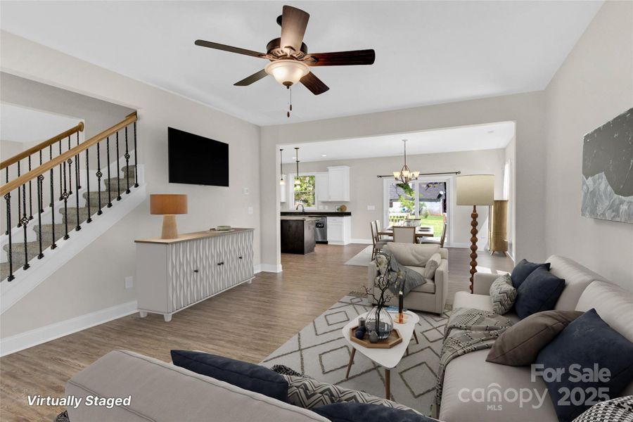 Family Room open to the breakfast area.