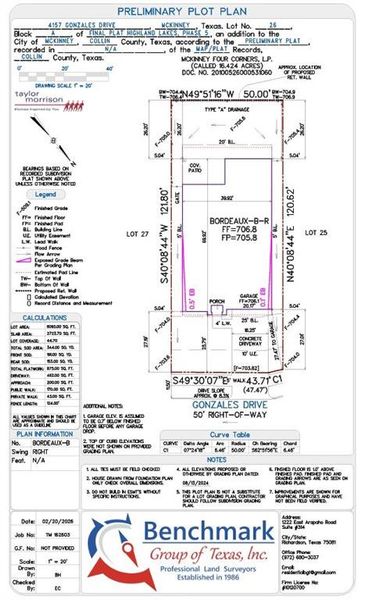 4157 Gonzales Drive Preliminary Plot Plan 4157 Gonzales Drive Preliminary Plot Plan