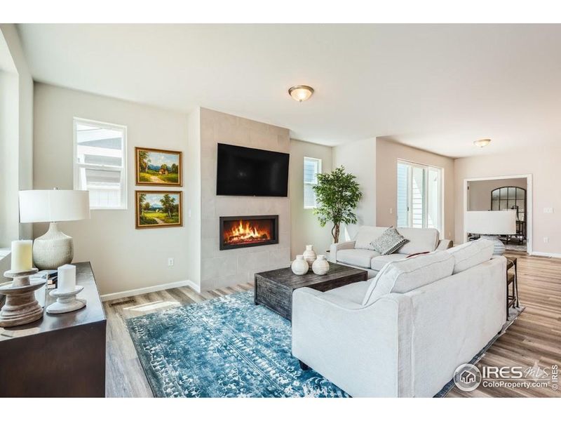 Furnished interior view inside a new home in Waterfield - Single Family Homes, Fort Collins (Image 10). Furnished interior view inside a new home in Waterfield - Single Family Homes, Fort Collins (Image 10).