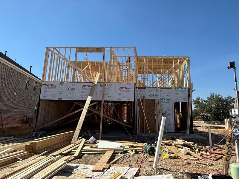 In-progress construction of a new home in Berry Creek Highlands, Georgetown, TX (Image 6).