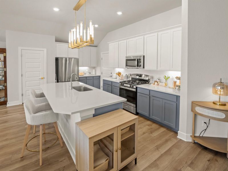 Furnished interior view inside a new home in The Colony, Bastrop (Image 7). Furnished interior view inside a new home in The Colony, Bastrop (Image 7).