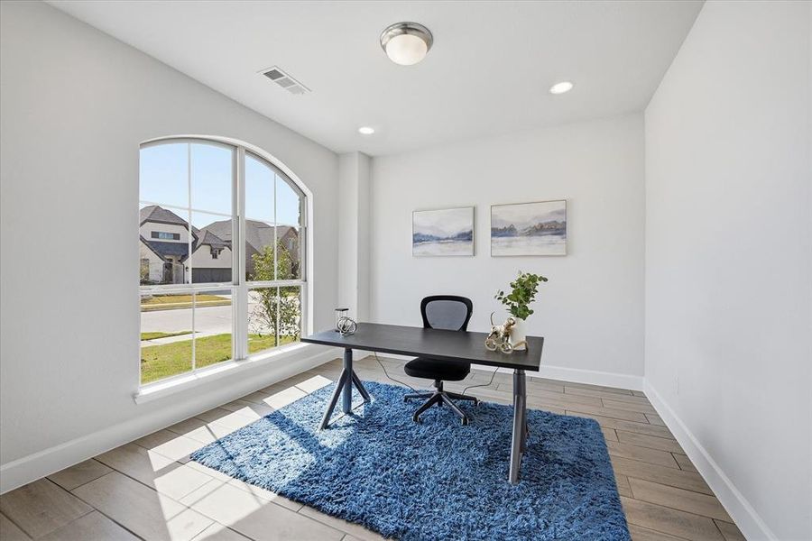 Office with French doors