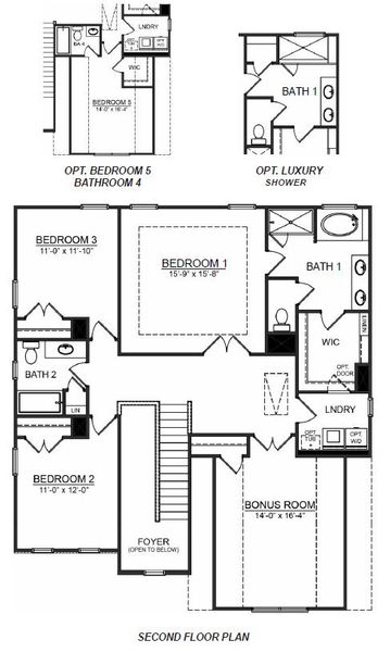 2D floor plan layout for the Fleetwood by D.R. Horton in Harrison Valley, Simpsonville, SC (Image 6).