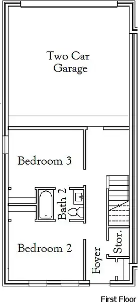 2D floor plan layout for the The Diamond by Coventry Homes in Townhomes at Ballpark, Arlington, TX (Image 3). 2D floor plan layout for the The Diamond by Coventry Homes in Townhomes at Ballpark, Arlington, TX (Image 3).