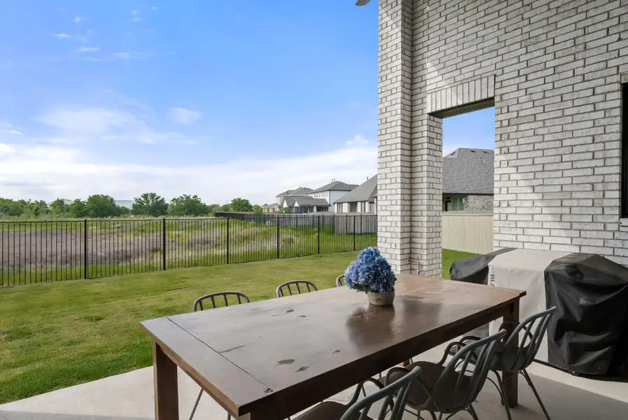Exterior details and patio area of a home in Santa Rita Ranch, Liberty Hill (Image 4).