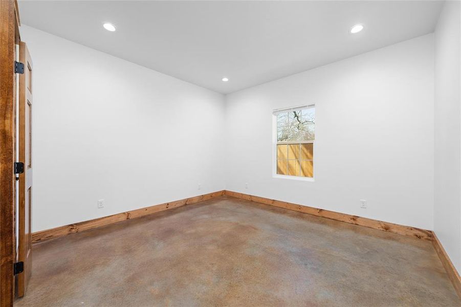 Spare room with baseboards and recessed lighting Spare room with baseboards and recessed lighting