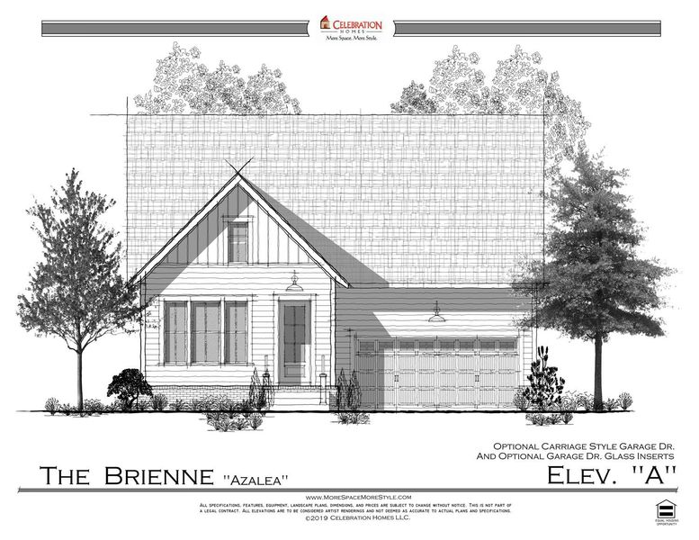 Representative rendering of the exterior for the Brienne by Celebration Homes (Image 1).