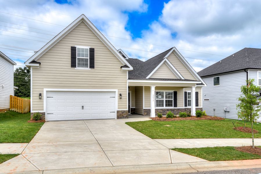 Front exterior of a new home in The Sanctuary, Aiken, SC, highlighting curb appeal (Image 23). Front exterior of a new home in The Sanctuary, Aiken, SC, highlighting curb appeal (Image 23).