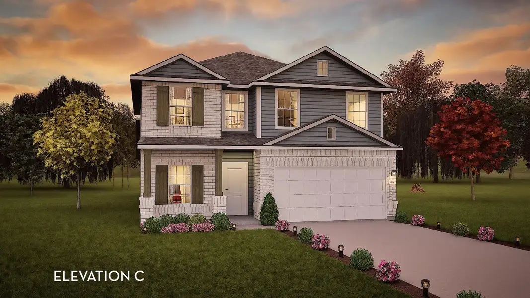 Front exterior of a new home in Magnolia Springs, Montgomery, TX, highlighting curb appeal (Image 19).