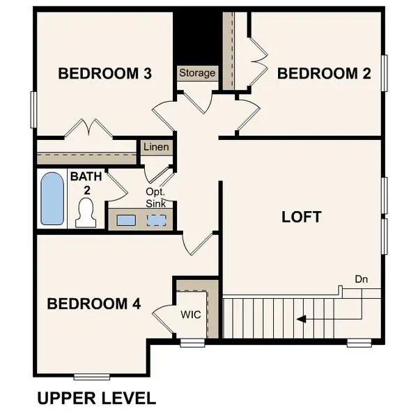 2D floor plan layout for the Hampton by Century Communities in Ambergrove, Royse City, TX (Image 4).