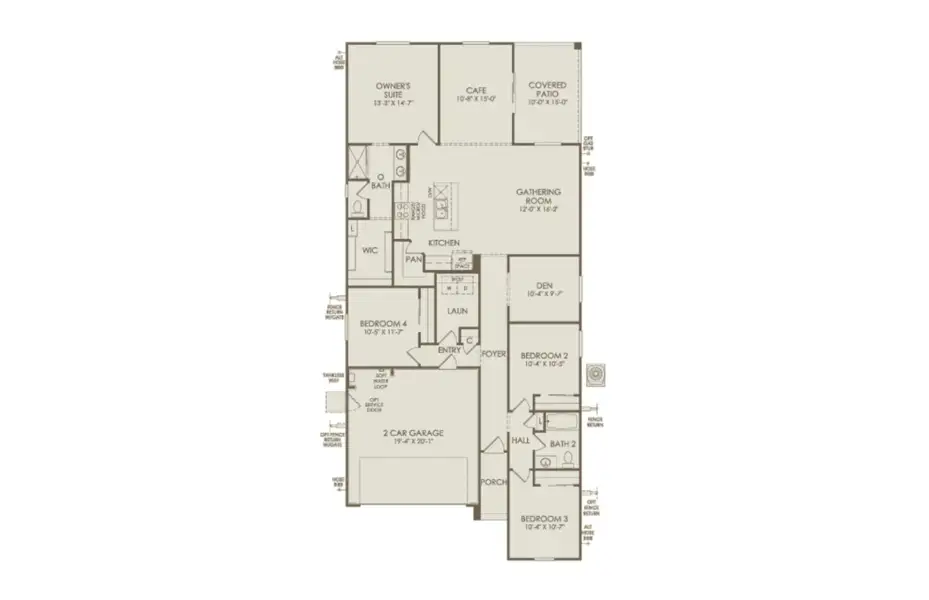 2D floor plan layout of this home in Festival Foothills, Buckeye, AZ (Image 3).