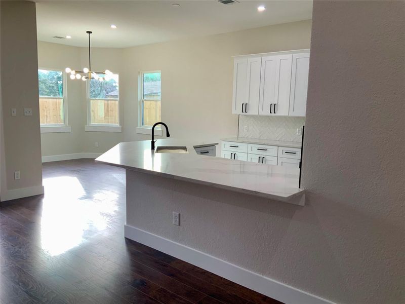 View into the kitchen / dining area