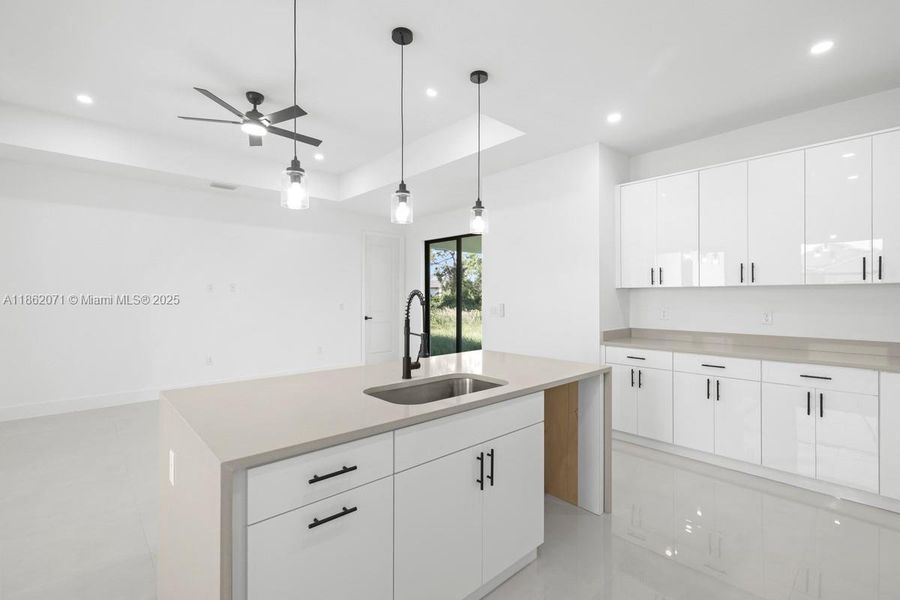 ACTUAL KITCHEN LOOK TO BACK OF ISLAND