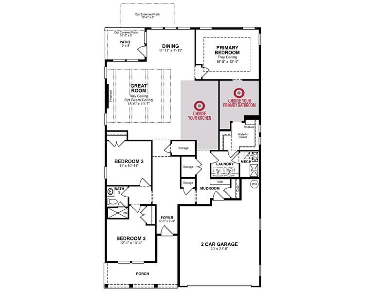 2D floor plan layout for the Brookwood by Beazer Homes in Gatherings® at GreenHouse, Marietta, GA (Image 3). 2D floor plan layout for the Brookwood by Beazer Homes in Gatherings® at GreenHouse, Marietta, GA (Image 3).