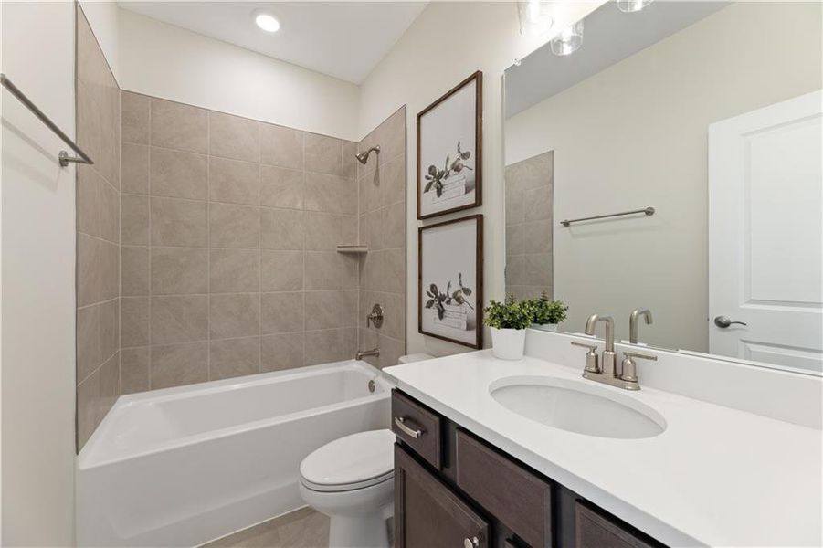 Furnished interior in a model home at The Courtyards by The Manor in Alpharetta (Image 20).