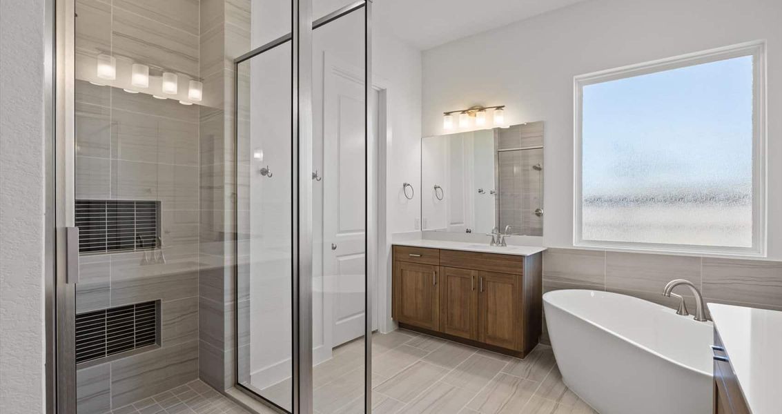 Furnished interior view inside a new home in Village at Three Oaks, Seguin (Image 7).