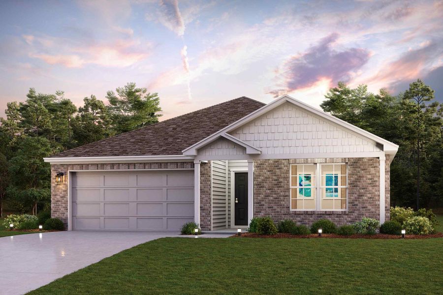 A house with a garage.