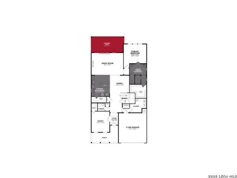 2D floor plan layout of this home in Veranda, San Antonio, TX (Image 4).