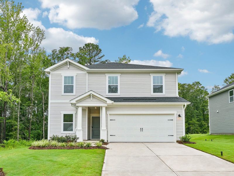 Front exterior of a new home in Harper Landing, Stanley, NC, highlighting curb appeal (Image 1). Front exterior of a new home in Harper Landing, Stanley, NC, highlighting curb appeal (Image 1).