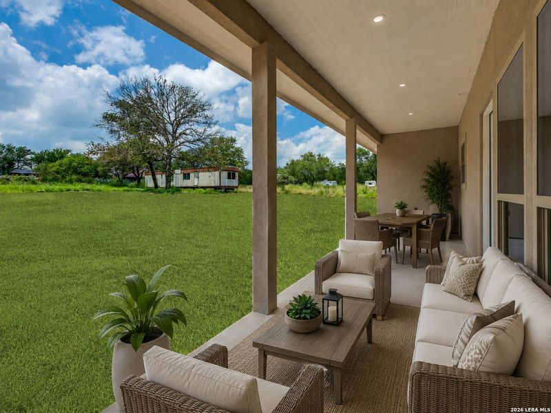 Exterior details and patio area of a home in , Lytle (Image 3). Exterior details and patio area of a home in , Lytle (Image 3).