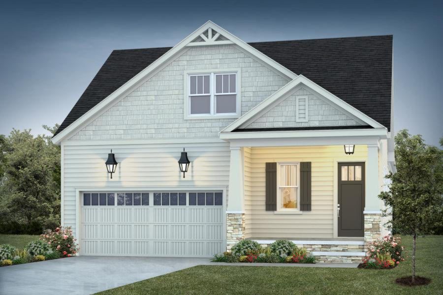 Representative exterior photo of a completed home built from the Cameron by Homes by Dickerson in Wendell Falls, Wendell, NC (Image 2). Representative exterior photo of a completed home built from the Cameron by Homes by Dickerson in Wendell Falls, Wendell, NC (Image 2).