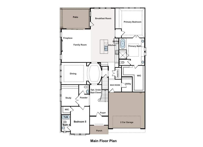 2D floor plan layout of this home in Wellington, Haslet, TX (Image 3).